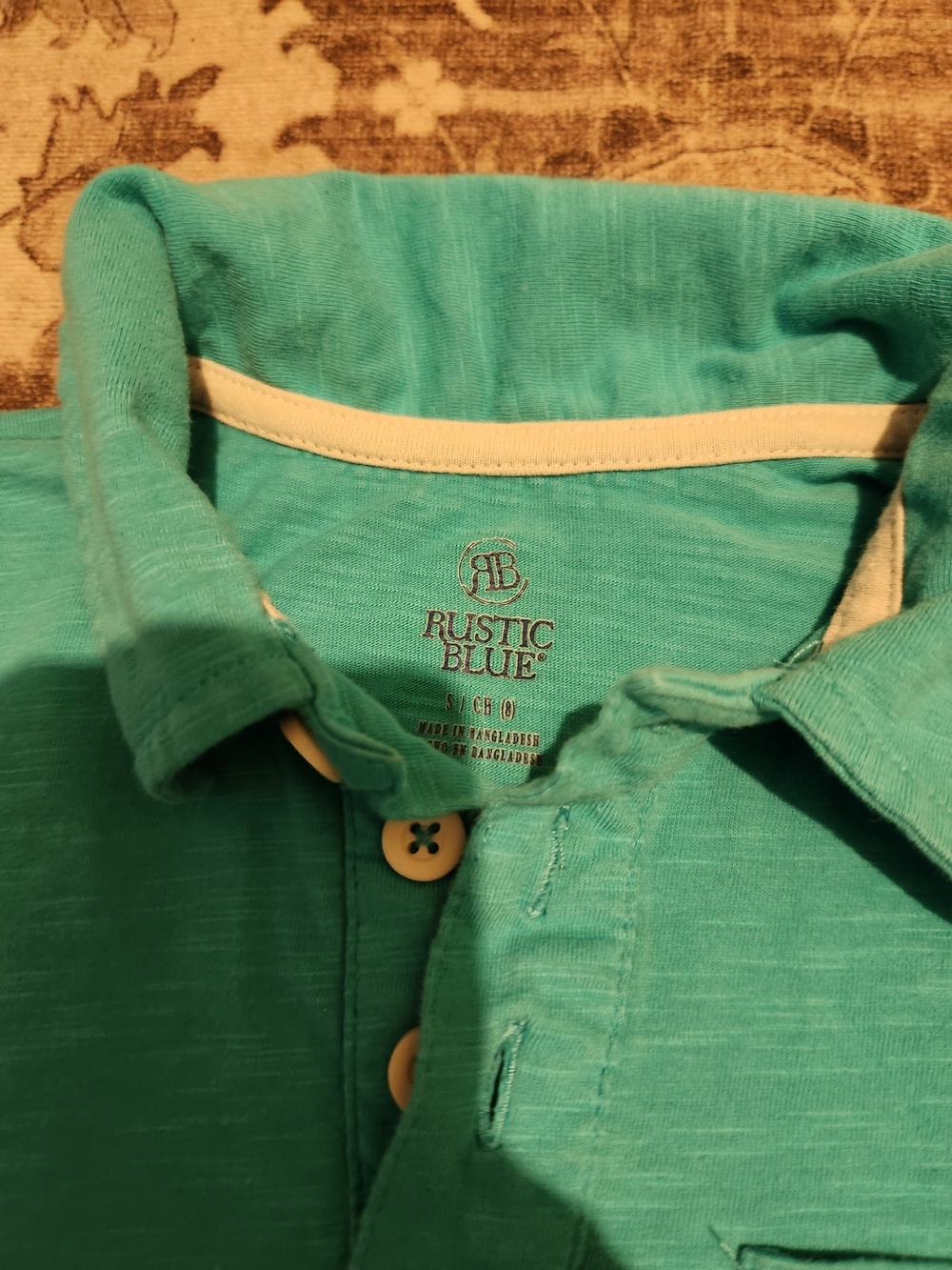 Rustic Blue Kids' Teal Polo Shirt - Classic Button Collar